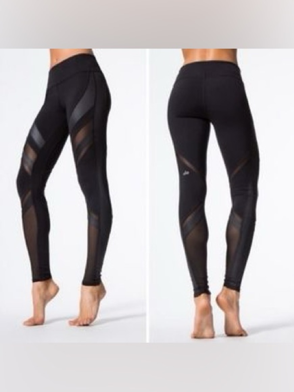 ALO Yoga Women’s Black High-Rise Leggings with Subtle Paneling